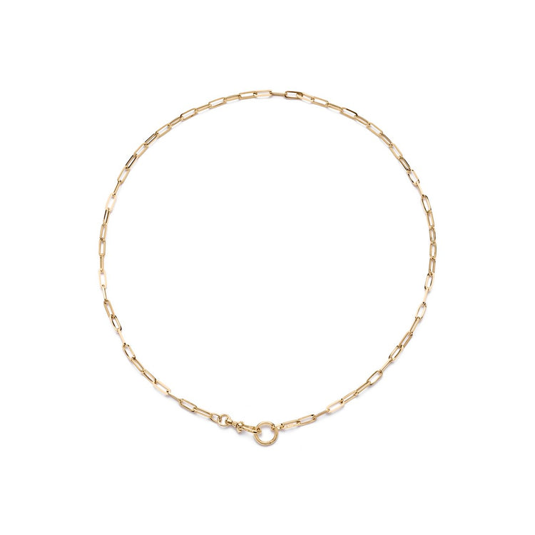 14ky 3.7mm Rolo & Swivel Chain Necklace