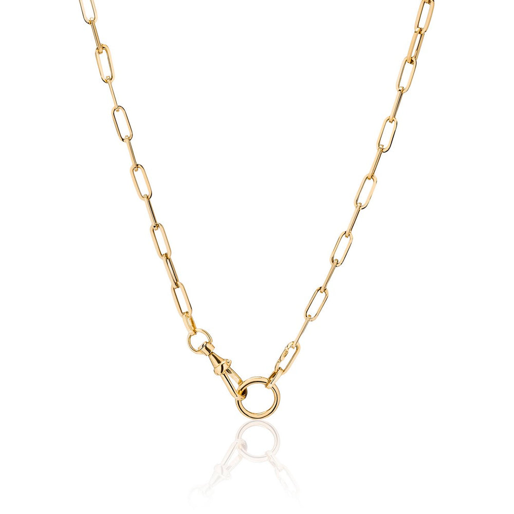 14ky 3.7mm Rolo & Swivel Chain Necklace