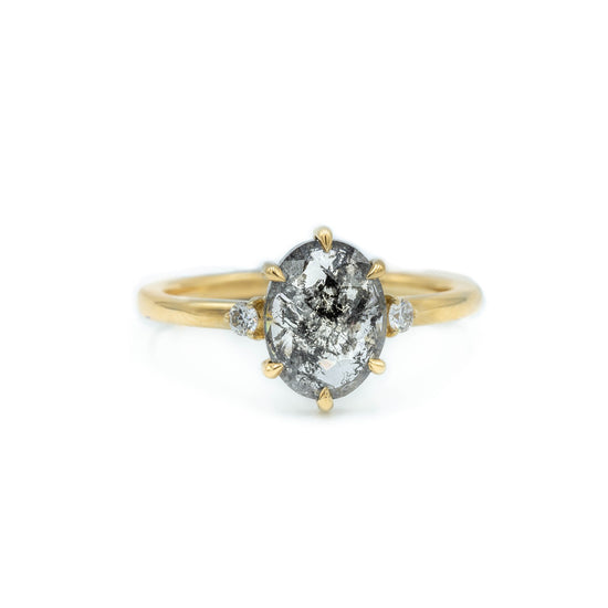 1.46ct Oval-Cut "Ellie" Salt & Pepper Diamond Ring