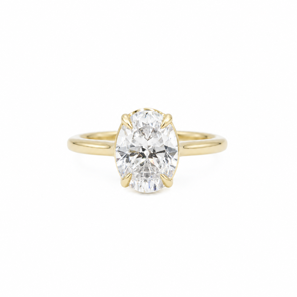 14ky Oval Petite Diamond Ring