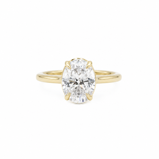 14ky Oval Petite Diamond Ring