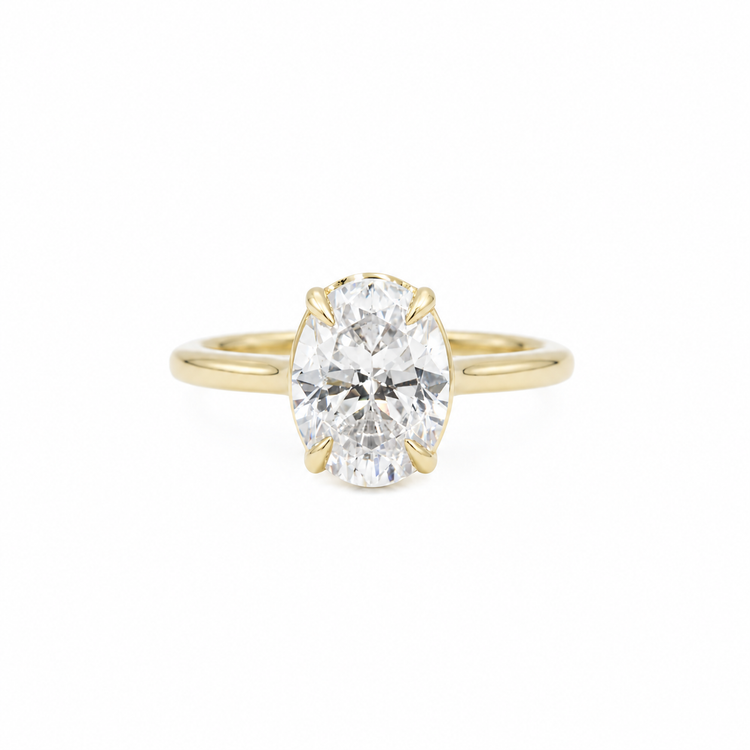 14ky Oval Petite Diamond Ring