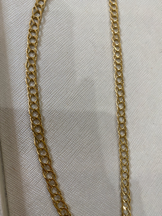 14ky Vintage Wide Flat Double Open Link Chain Necklace