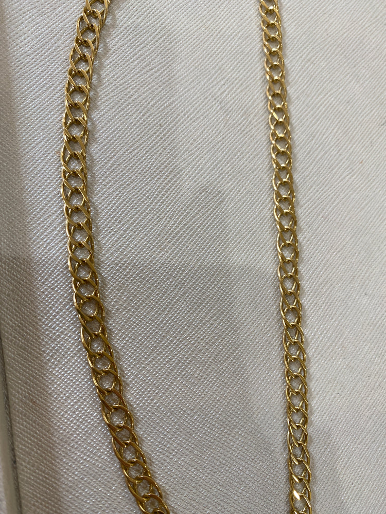 14ky Vintage Wide Flat Double Open Link Chain Necklace