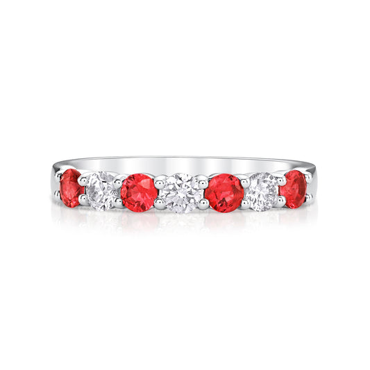 14kw 7-Stone .50ctw Ruby and .34ctw Diamond Band