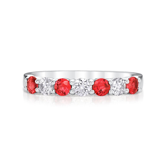 14kw 7-Stone .50ctw Ruby and .34ctw Diamond Band