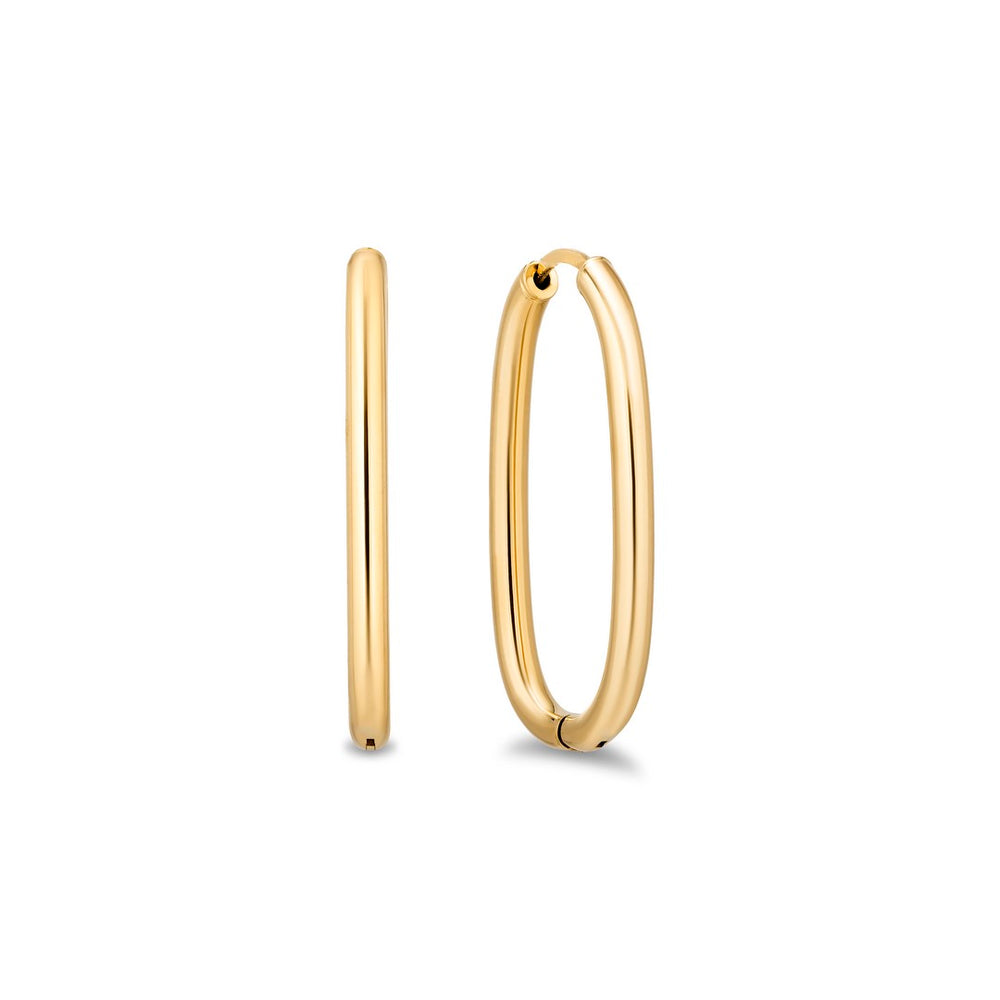 14ky 20mm Slim Oval Gold Hoop Earrings