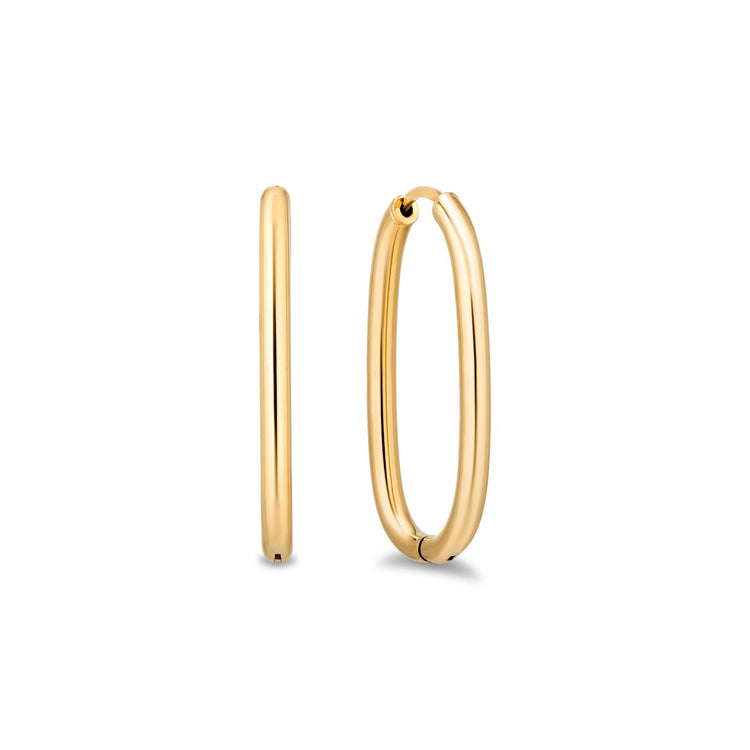 14ky 20mm Slim Oval Gold Hoop Earrings