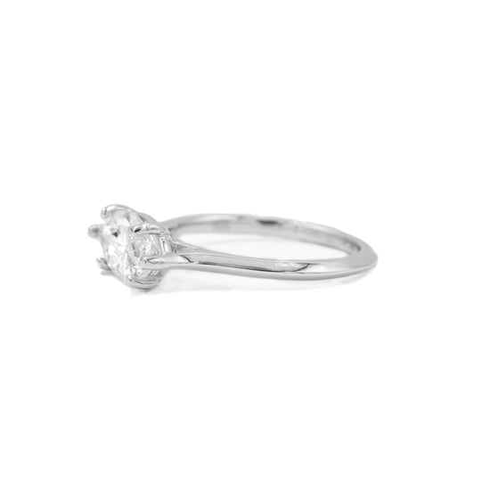 14kw Marquise-Cut Cathedral Diamond Ring