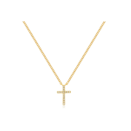 14y Diamond Cross Necklace