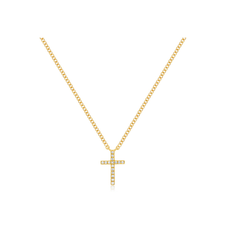 14ky Diamond Cross Necklace