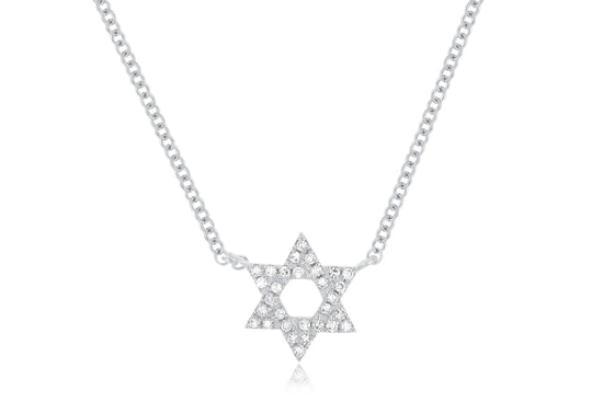 14w Diamond Star of David Necklace by EF Collection