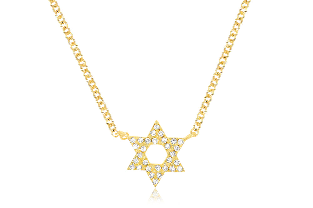 14y Diamond Star of David Necklace by EF Collection