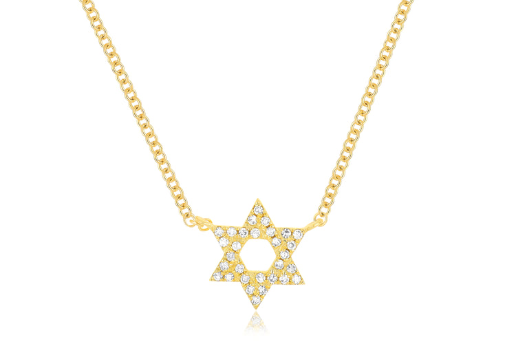 14y Diamond Star of David Necklace by EF Collection