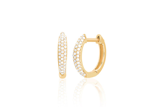 14y Diamond Dome Huggie Earrings by EF Collection