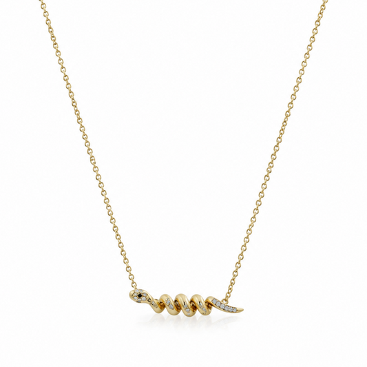 14ky Tiny Diamond Serpent Necklace