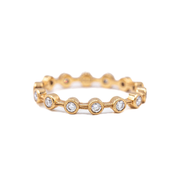 Bezel-Set Diamond Stackable Wedding Band