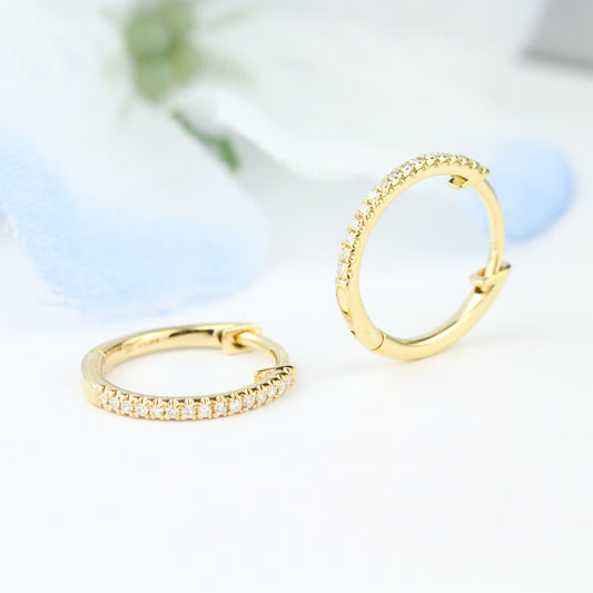 14ky .07ctw 13mm Pave Huggies