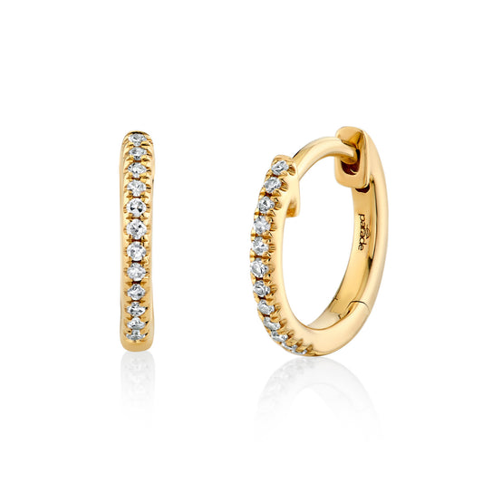 14ky .07ctw 10mm Pave Huggies
