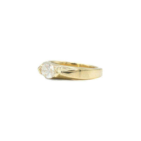 14ky .63ct Marquise East-West Geometric Diamond Ring