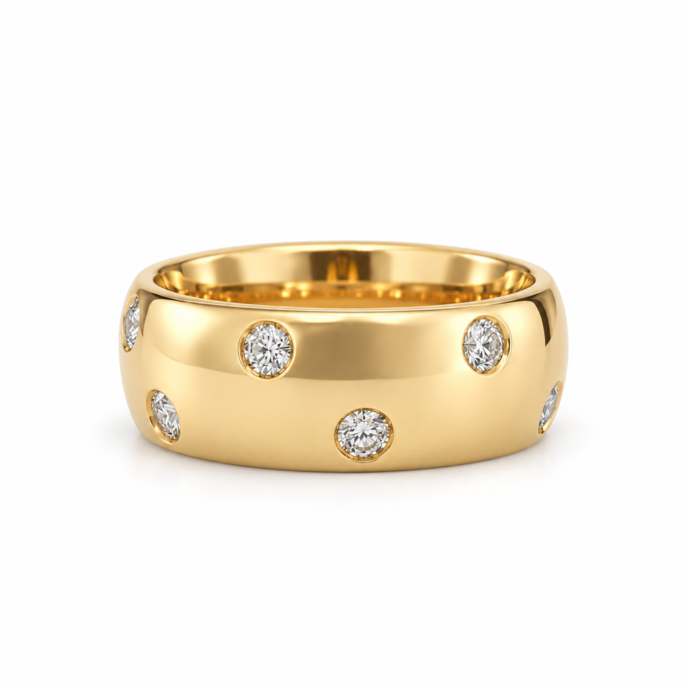 14ky 1ctw Natural Diamond 8mm Band
