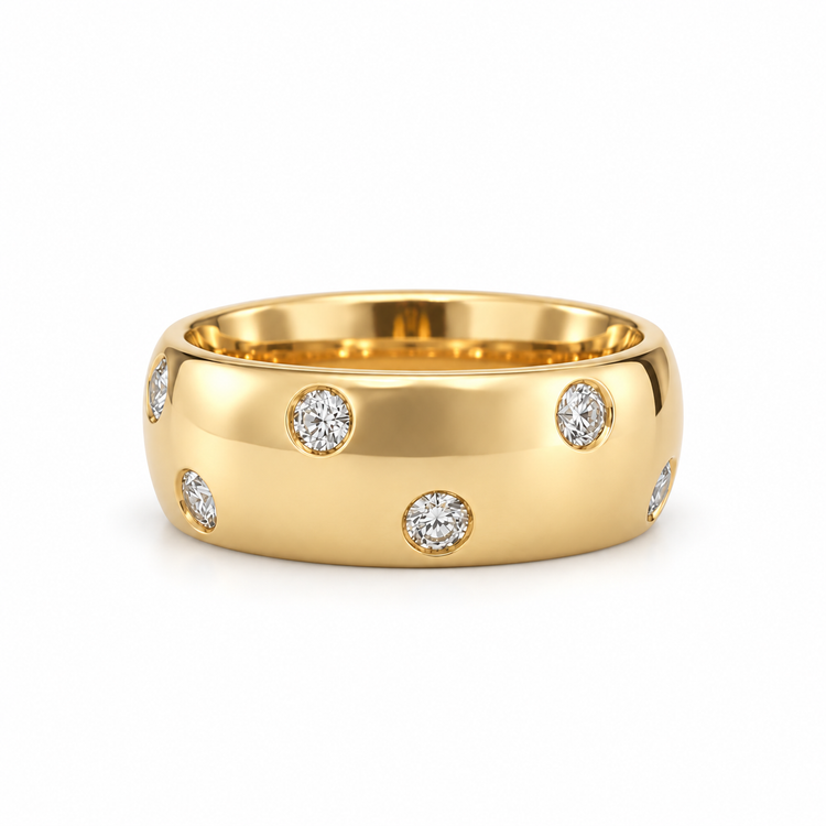 14ky 1ctw Natural Diamond 8mm Band