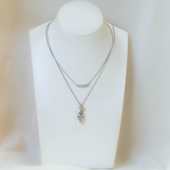 14kw Marquise & Round Diamond Necklace