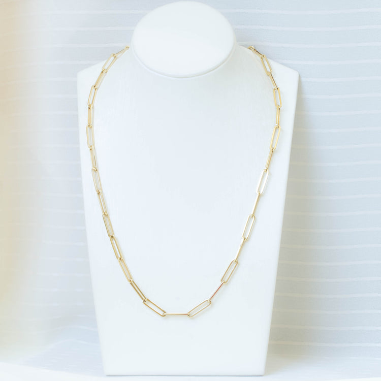 14ky Oval Paper Clip Chain