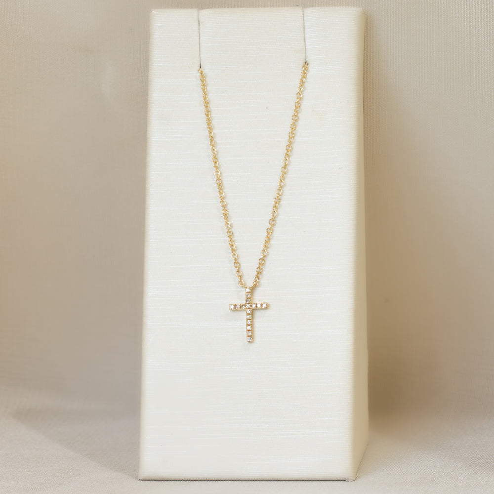14y Diamond Cross Necklace