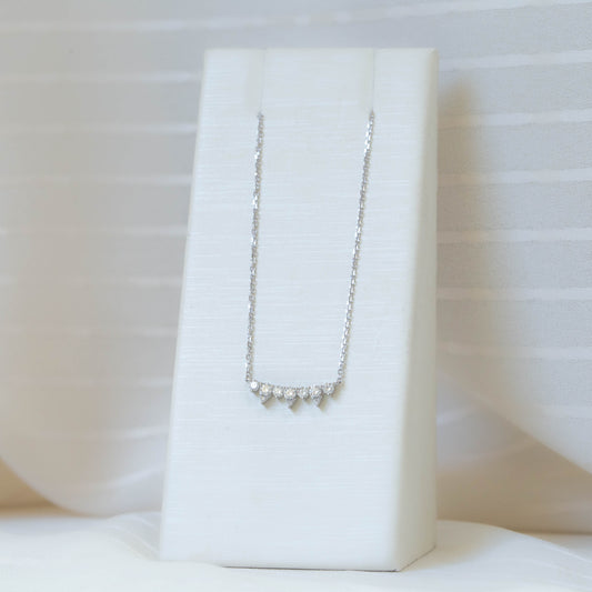 14ky .19ctw Mixed Shaped Bar Necklace by Urbaetis