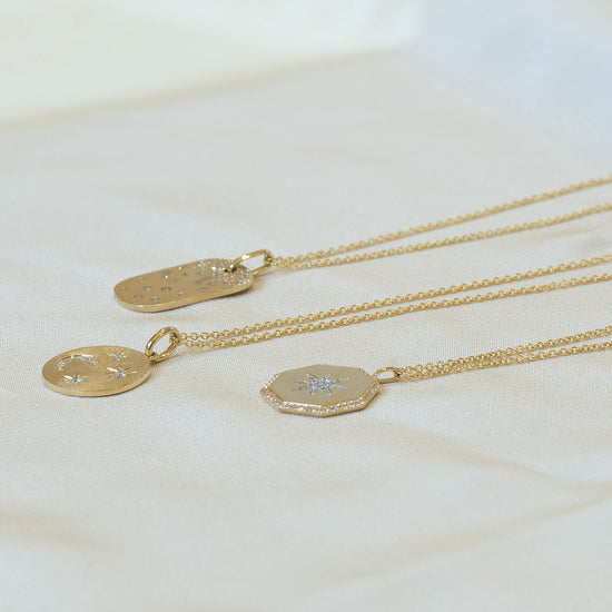 14k Flush Moon & Star Necklace