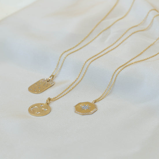 14k Flush Moon & Star Necklace