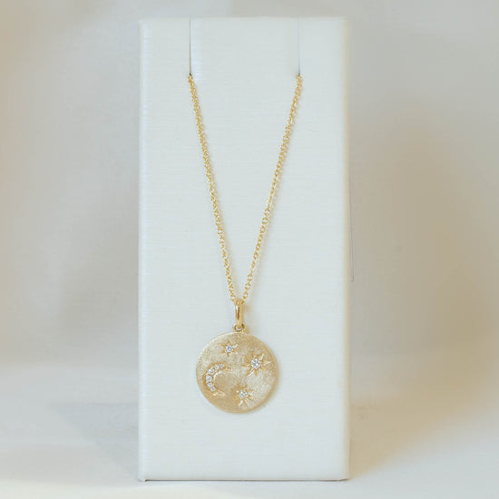 14k Flush Moon & Star Necklace