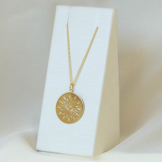 Beaded Arrow Gold Medallion Necklace