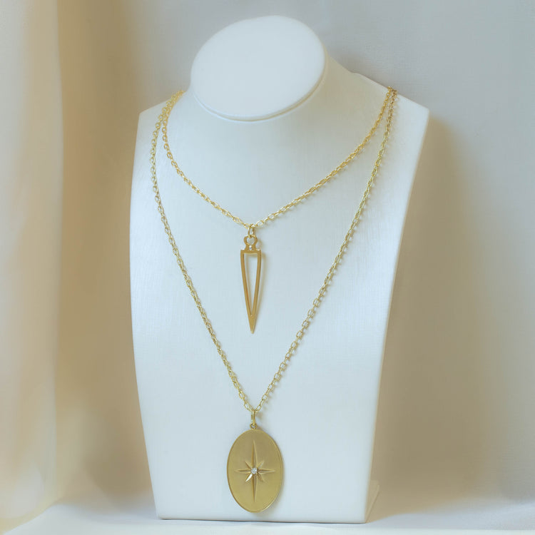 14ky North Star Medallion Necklace
