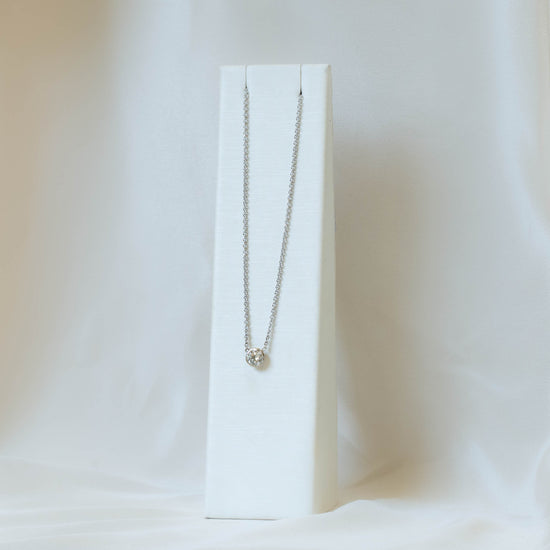14k White Gold .30ct Bezel Necklace