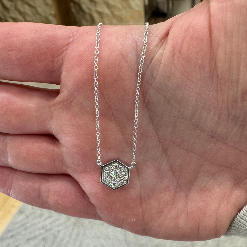 14kw .24ctw Hex-Shaped Diamond Pendant