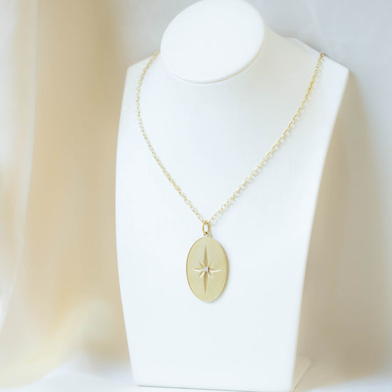 14ky North Star Medallion Necklace