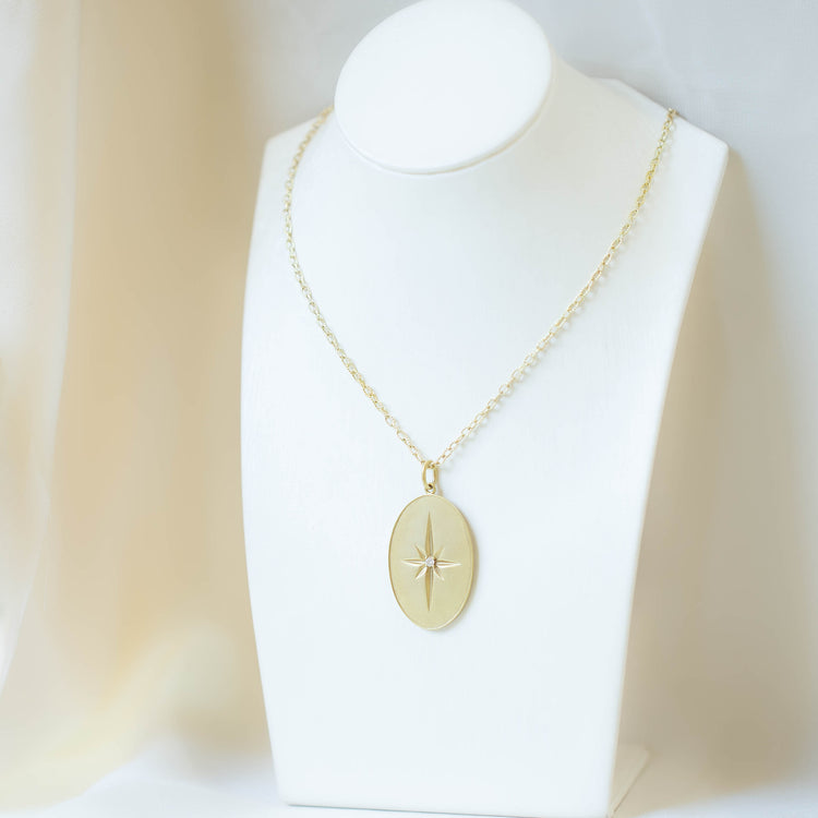 14ky North Star Medallion Necklace