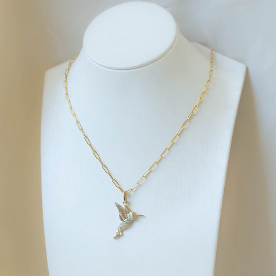 14ky Diamond Hummingbird Necklace