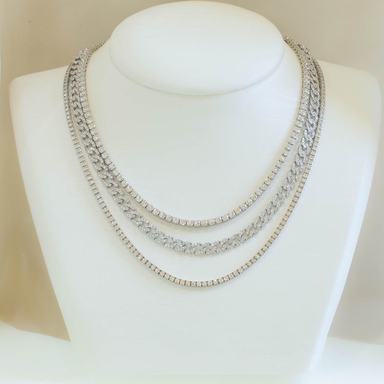 4.90ctw Pave Diamond Curb Necklace