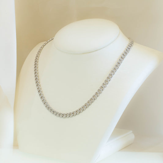 4.90ctw Pave Diamond Curb Necklace