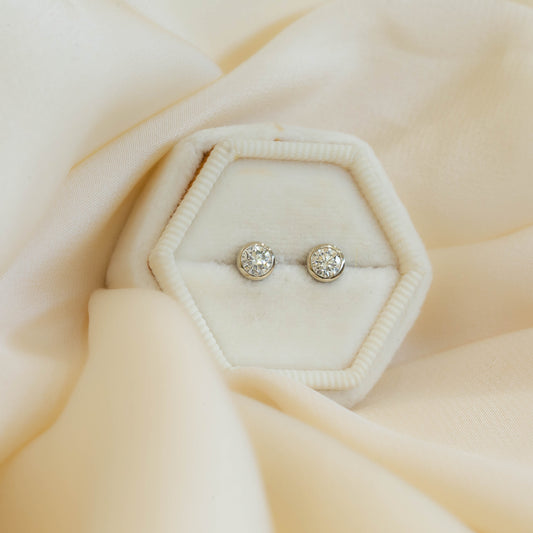.58ctw Bezel Diamond Earrings