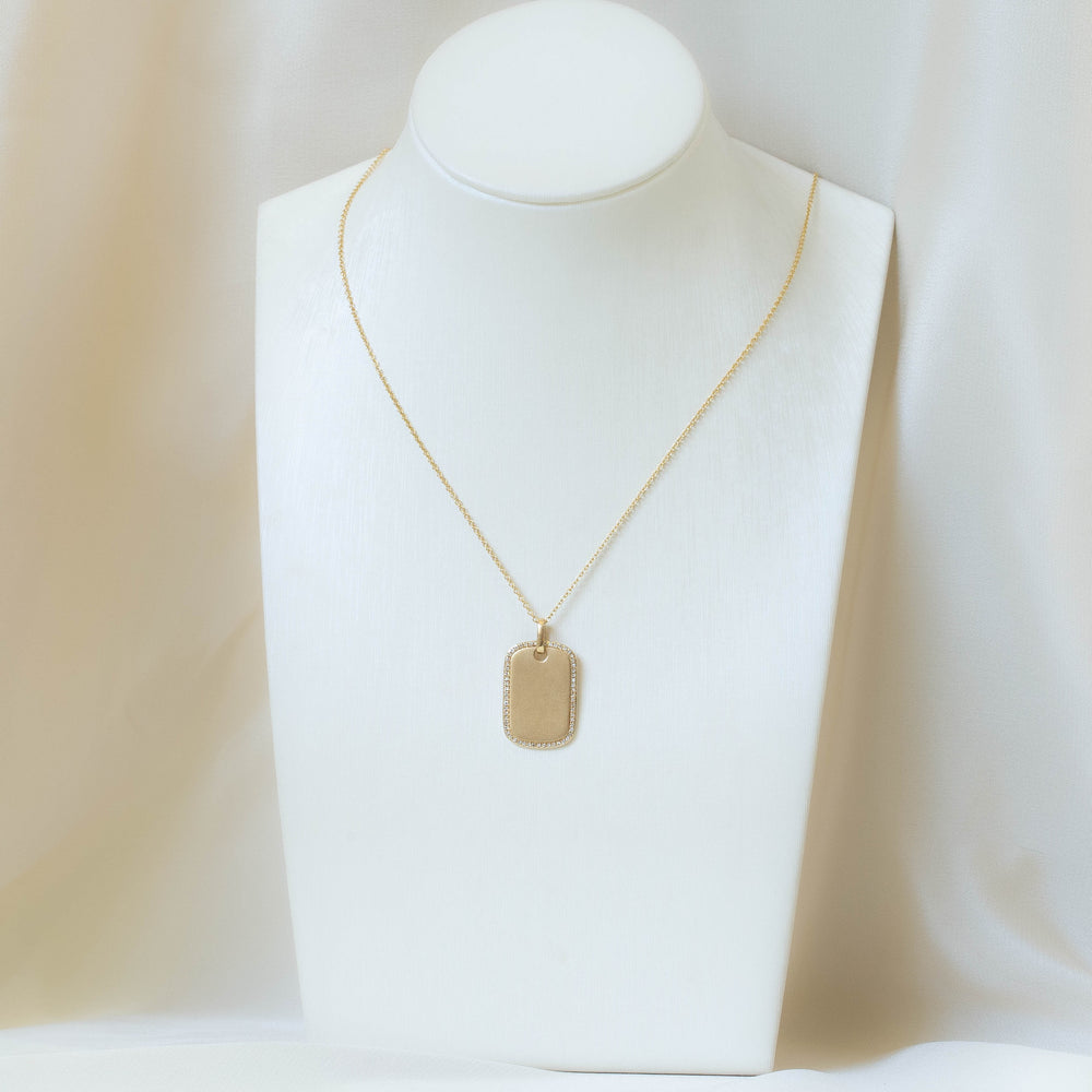 14ky Gold & Diamond Dog Tag