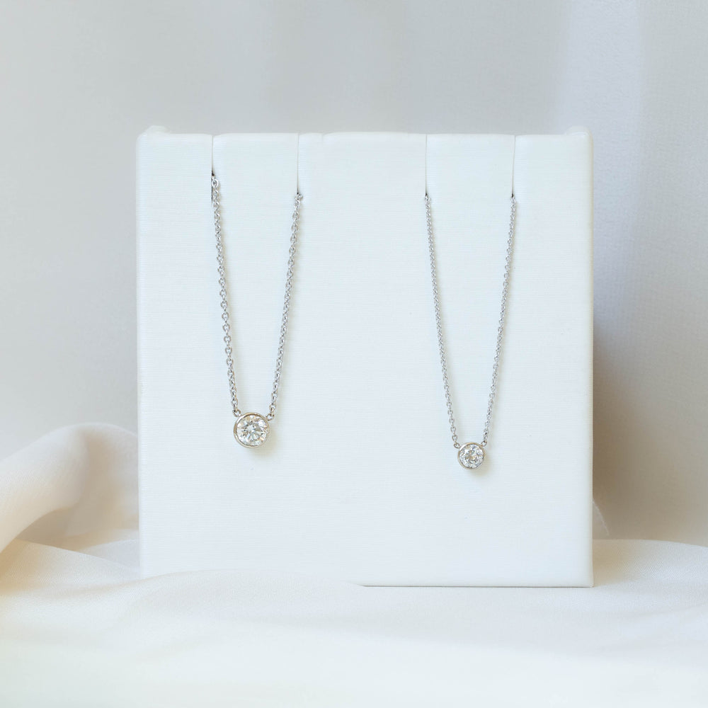 .45ct Floating Bezel Diamond Necklace