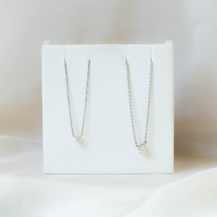 Celeste 3 Floating Diamond Necklace in White Gold | L.A. STEIN - T. Boutique