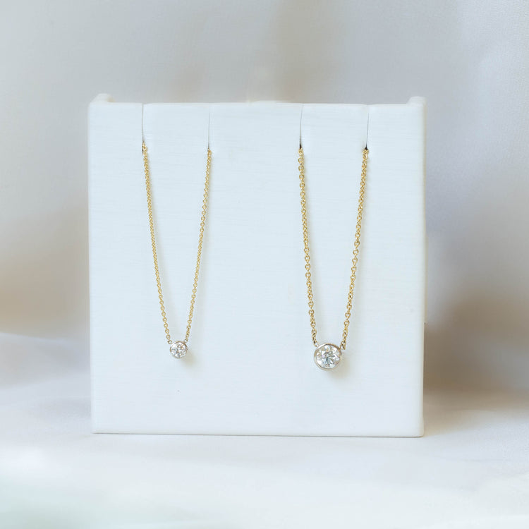 .25ct Floating Bezel Diamond Necklace