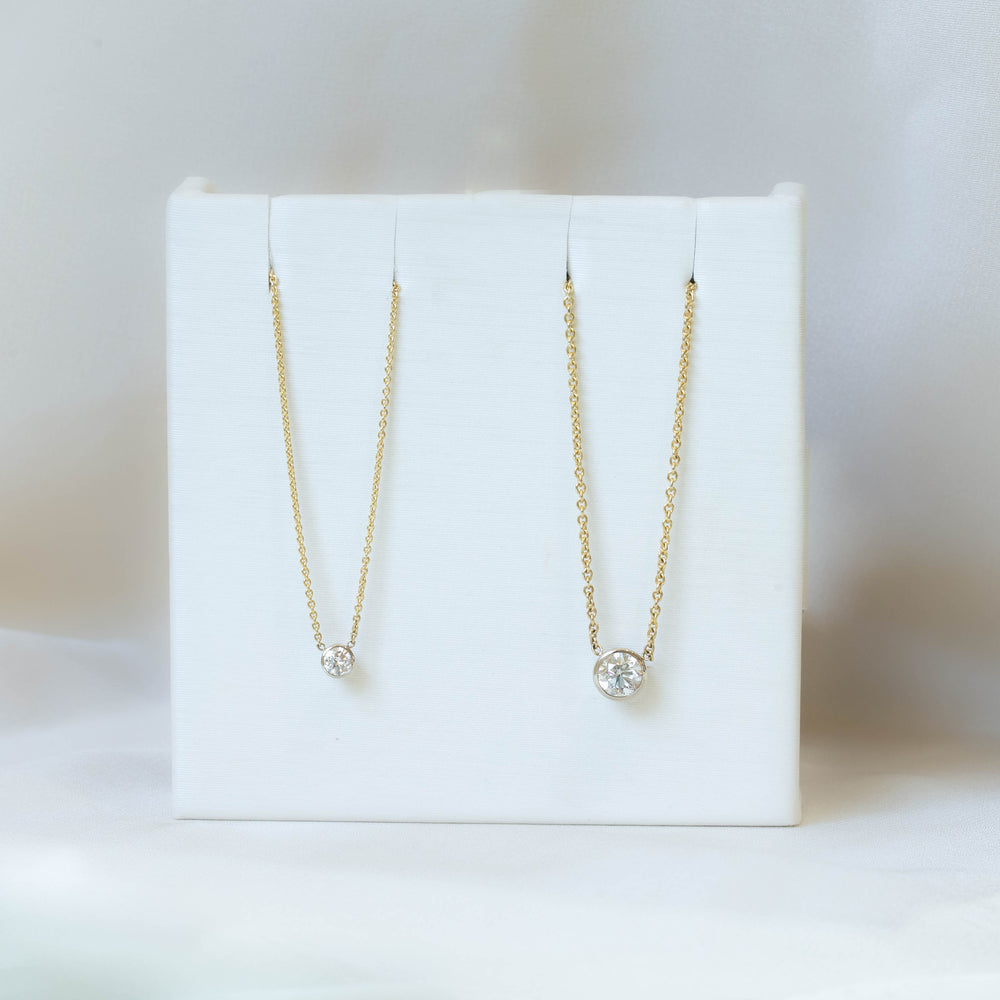.98ct Floating Bezel Diamond Necklace