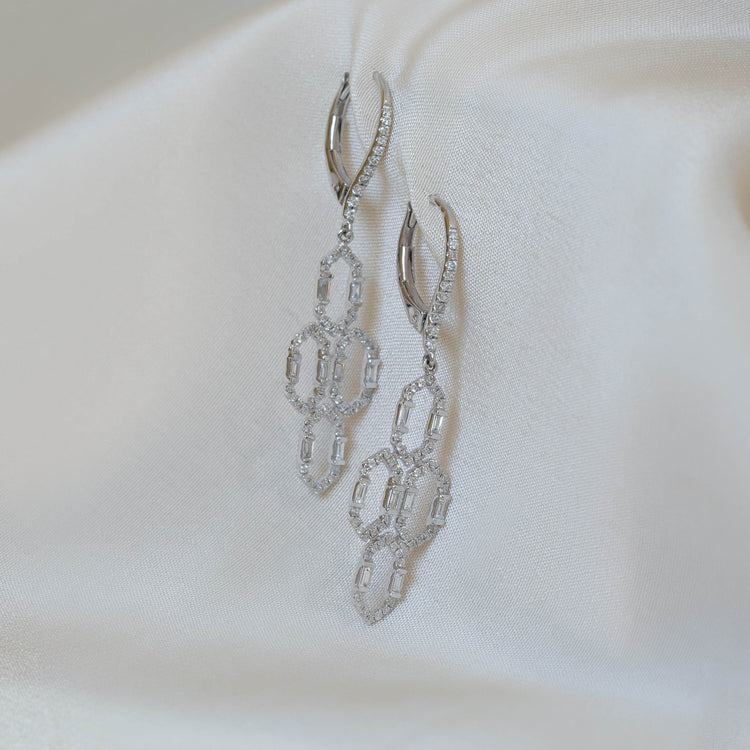 14w Chandelier Diamond Dangle Earrings