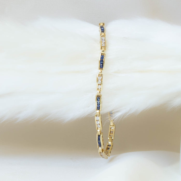 14k Diamond & Sapphire Bracelet